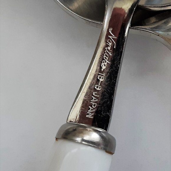 Noritake Forks Knieves Stainless Steel Porcelain Handle Flatware The Bright Side - Picture 6 of 14